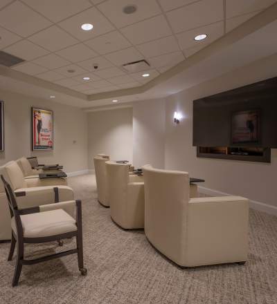 Private theatre at Keystone Place at Beachwalk in Fort Myers, Florida