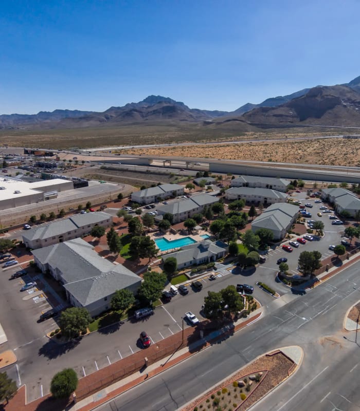 Aerial view of The Patriot Apartments in El Paso, Texas