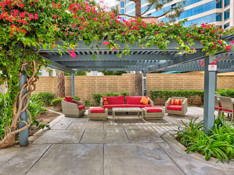 Barbeque picnic area at Columbia Tower in San Diego, California