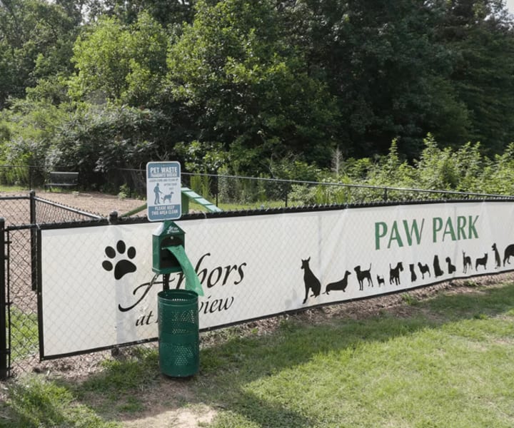 On-site dog park at Arbors at Fairview Apartments in Simpsonville, South Carolina