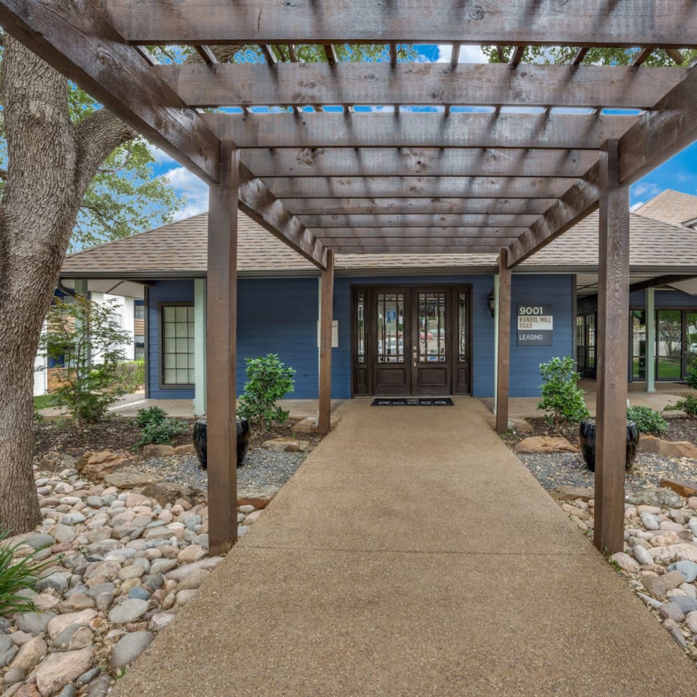 Residents clubhouse main entrance at The Reese at Eastchase in Fort Worth, Texas