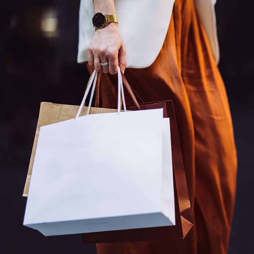 Woman shopping near Clear Creek Crossing in Wheat Ridge, Colorado,