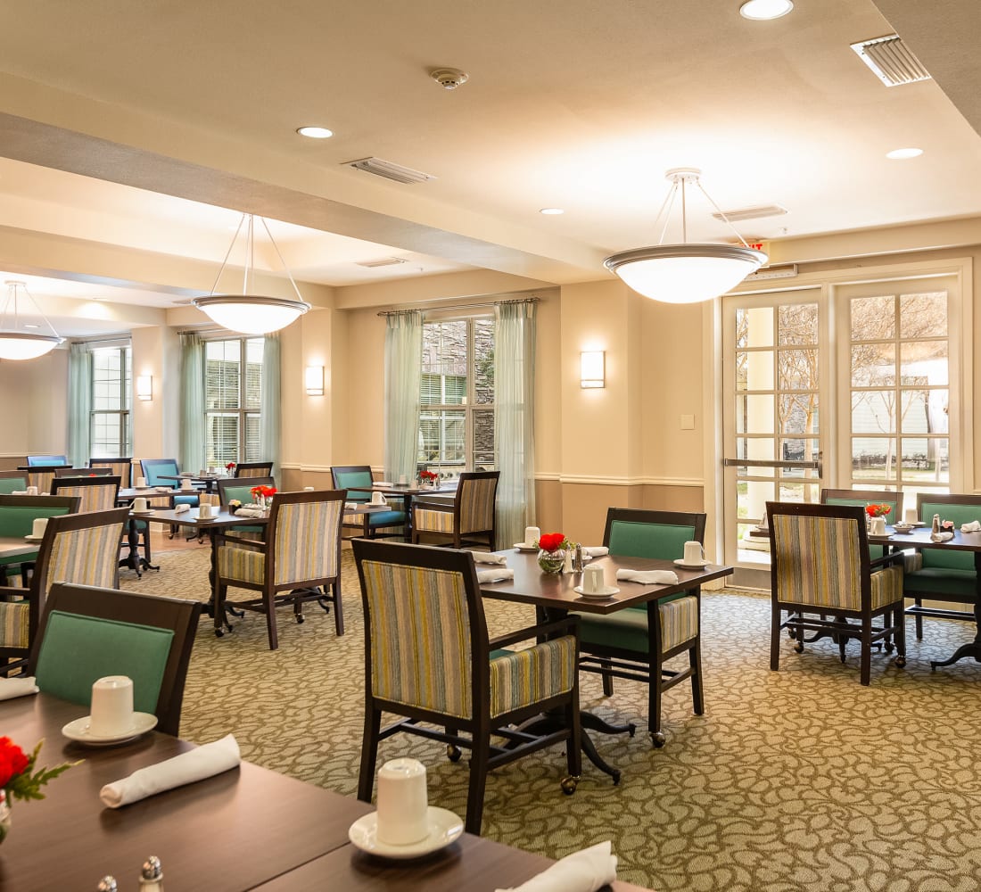 dining hall at Prestonwood Court in Plano, Texas