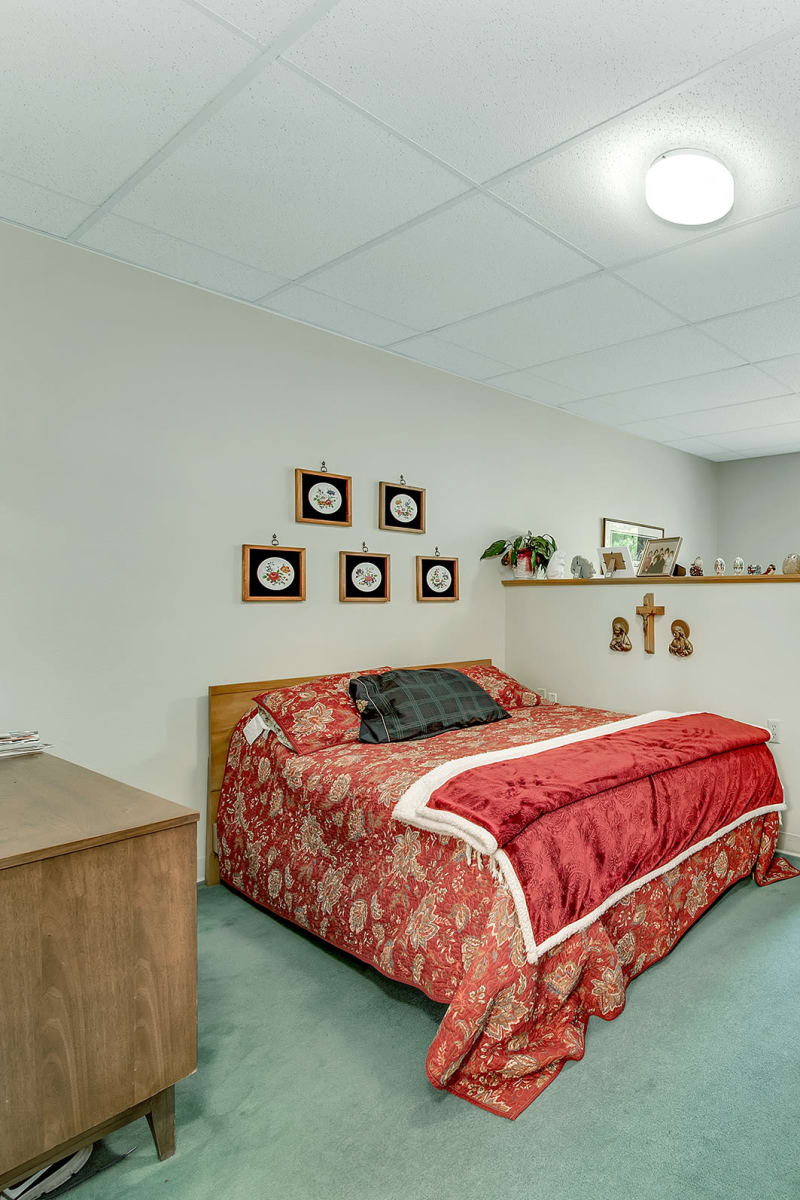 Bedroom in senior apartment at Wellington Place at Whiting in Stevens Point, Wisconsin