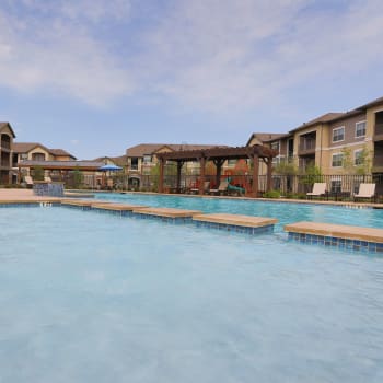 The welcoming community swimming pool at Cypress Creek Wayside Drive in Houston, Texas