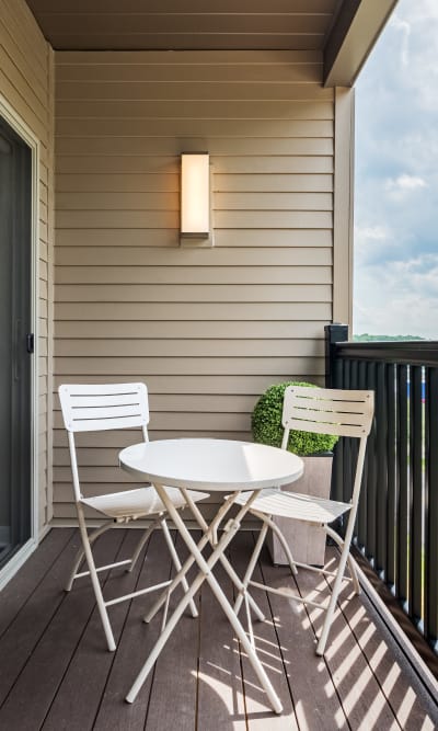 Private balcony at Cosmopolitan Apartments in Pittsburgh, Pennsylvania