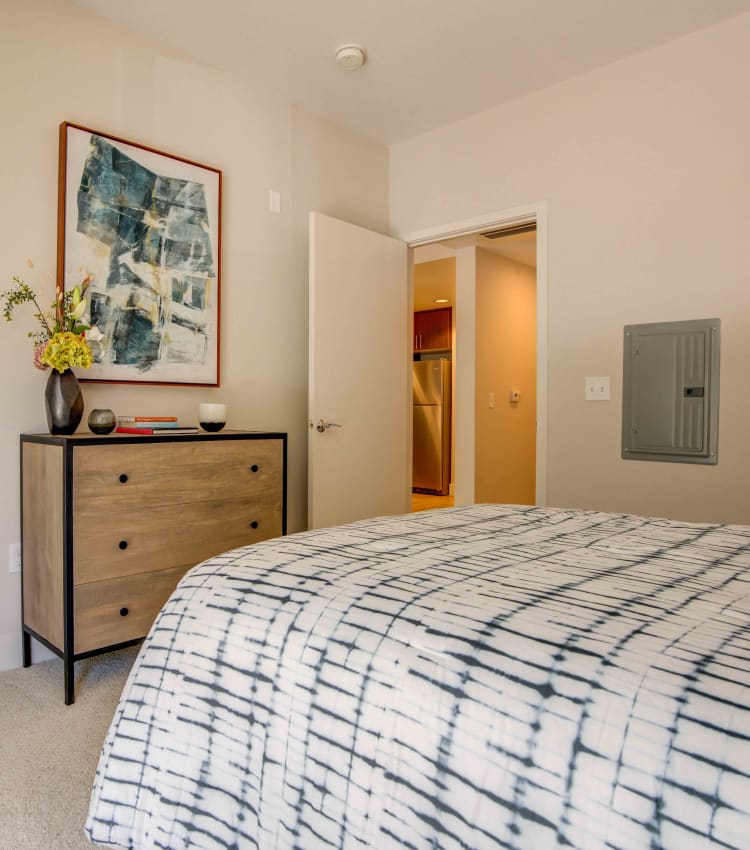 Bedroom at Sofi Riverview Park in San Jose, California