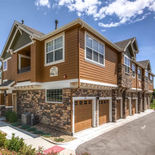 Townhomes with attached garages at Maple Leaf Townhomes in Arvada, Colorado
