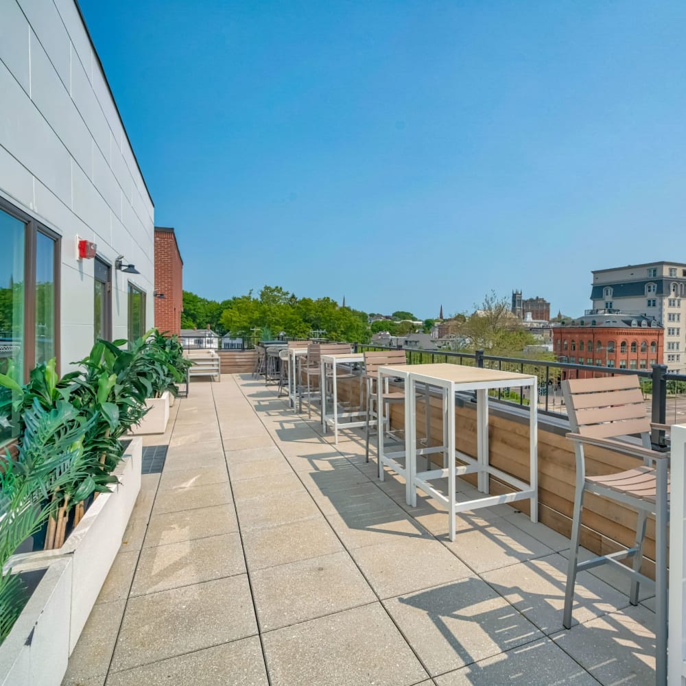 Rooftop patio at The Docks, New London, Connecticut