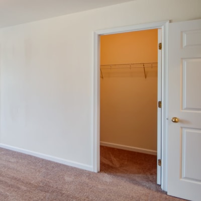 A closet in a bedroom at Thomason Park in Quantico, Virginia