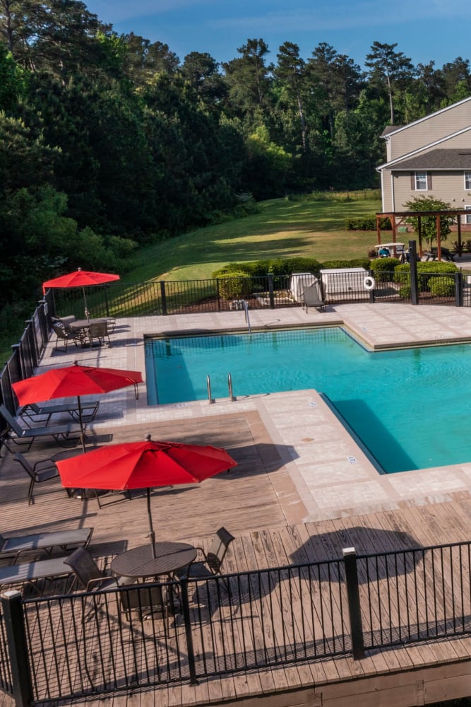 Beautiful pool and outdoor lounge at The Jasper in Augusta, Georgia