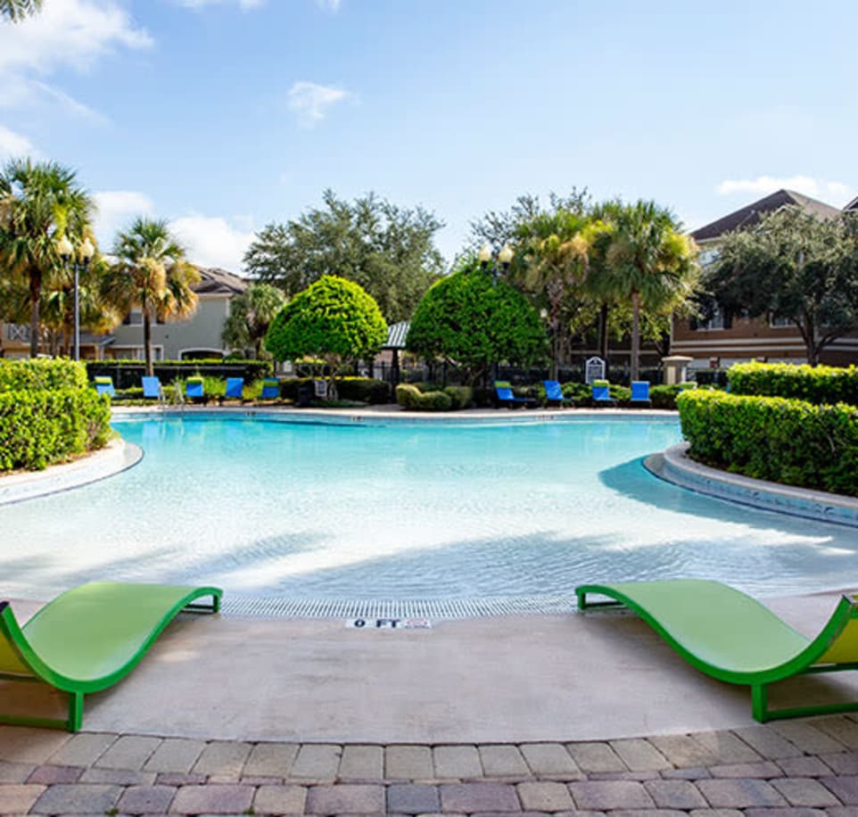 Zero-entry luxury pool at The Estates at Park Avenue