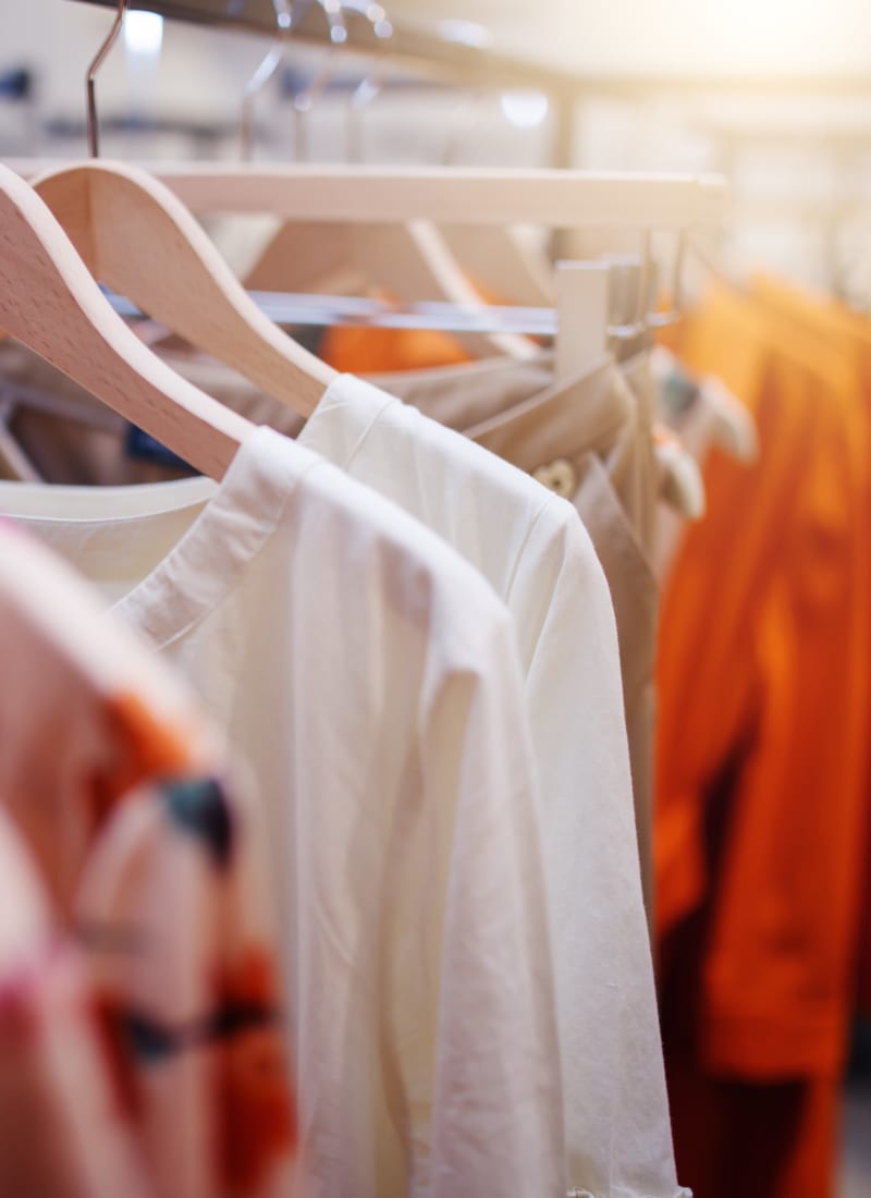 Clothes rack in local boutique near Folsom, California from The Fairmont at Willow Creek