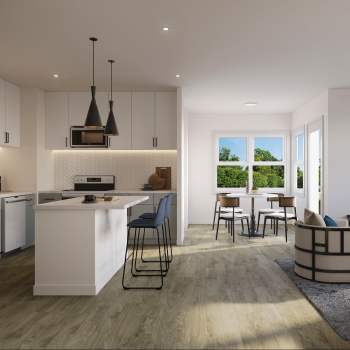 Modern kitchen at Silo Creek Apartments in Lafayette, Louisiana