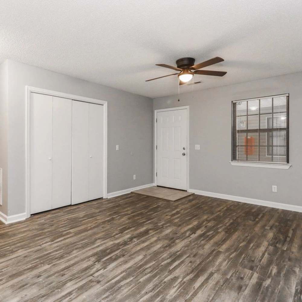 Well lit living room at The Oaks At Northshore in Chattanooga, Tennessee