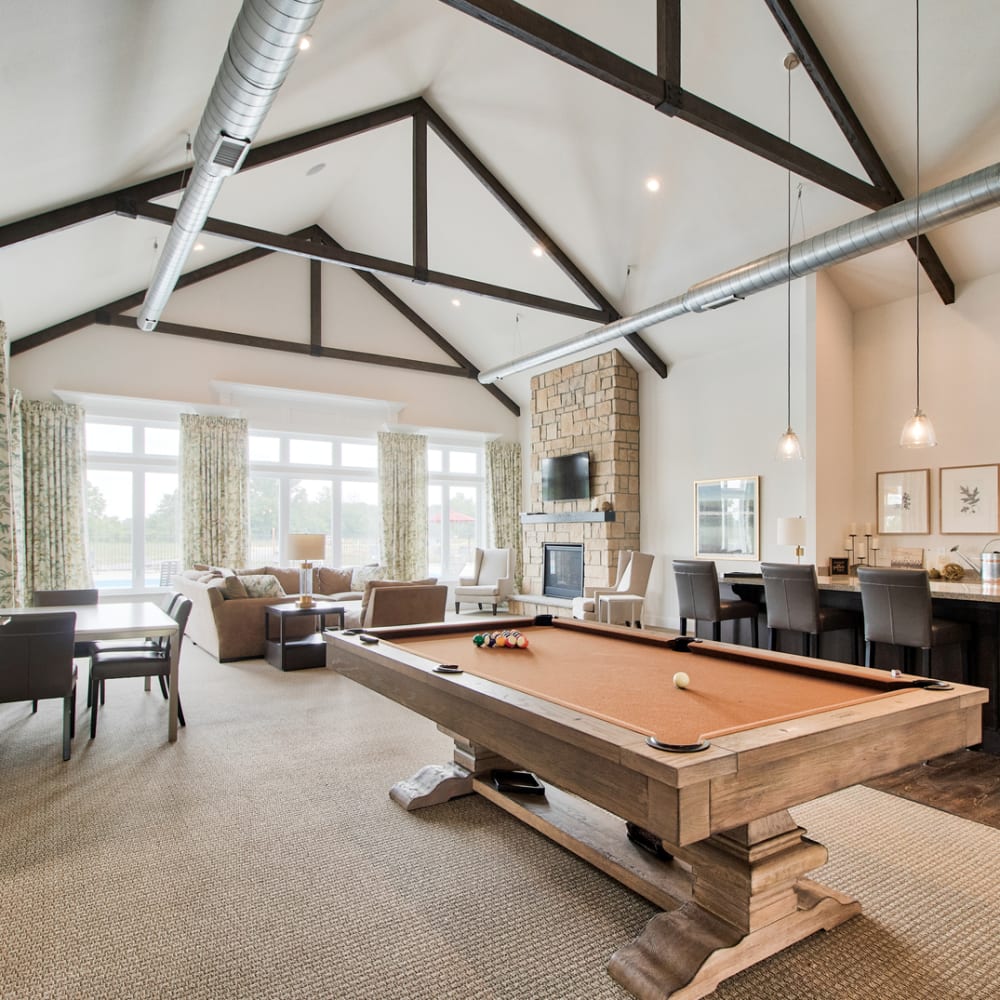 Clubhouse with a billiards table at Heritage Preserve, Hilliard, Ohio