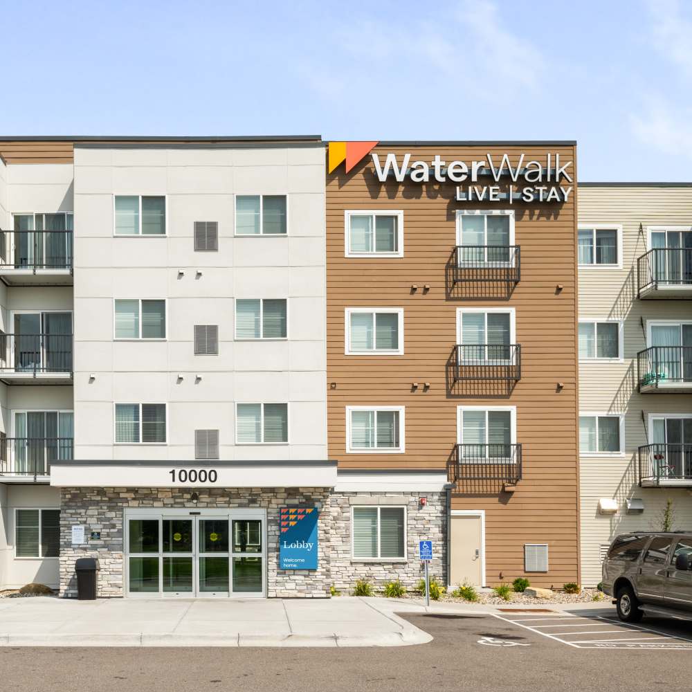Exterior view of the community at WaterWalk Minneapolis - Plymouth in Plymouth, Minnesota