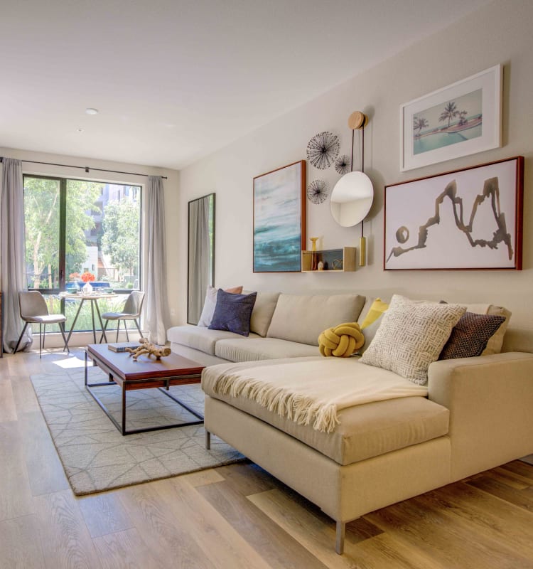 Living Room in a model home at Sofi Riverview Park in San Jose, California
