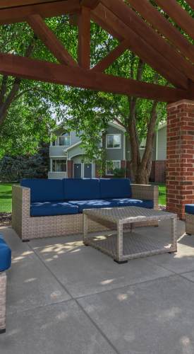 Outdoor seating area at The Dakota at Governors Ranch in Littleton,Colorado