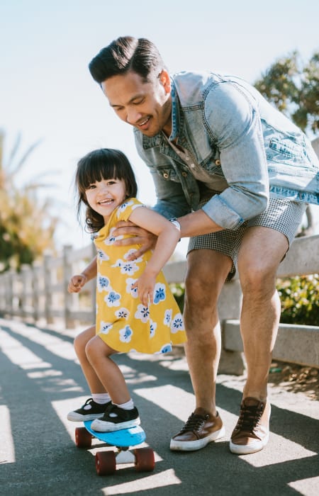 Resident playing with his dauther at Senita on Cave Creek in Phoenix, Arizona