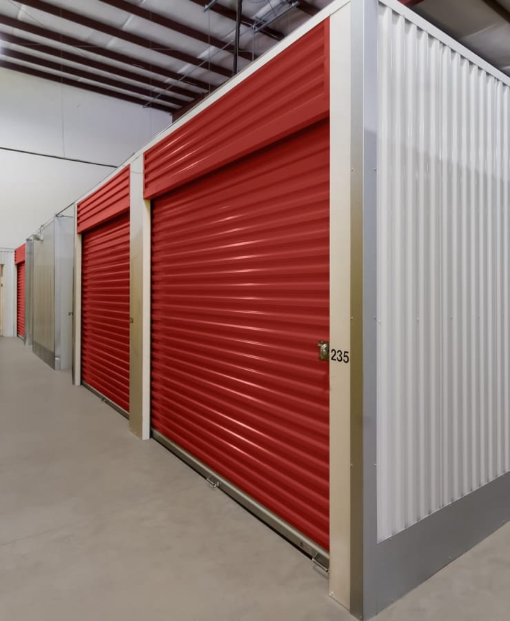 Indoor self storage units at StorQuest Economy Self Storage in Texas City, Texas