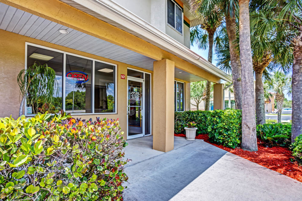 Leasing office entrance at Metro Self Storage in Fort Myers, Florida