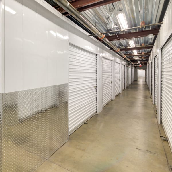 Indoor storage units atStorQuest Self Storage in San Diego, California