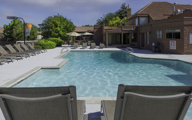 Relax by the pool at Shadowbrook Apartments in West Valley City, Utah