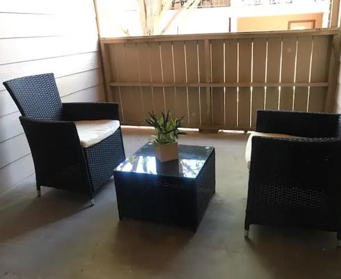 Private patio or balcony at High Range Village in Las Cruces, New Mexico