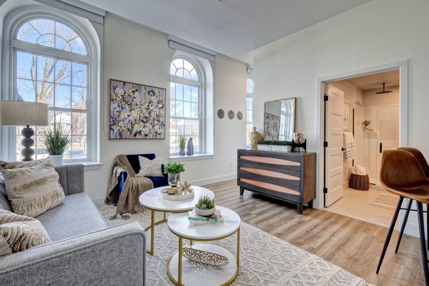 Living Area at One Park in West Hartford, Connecticut