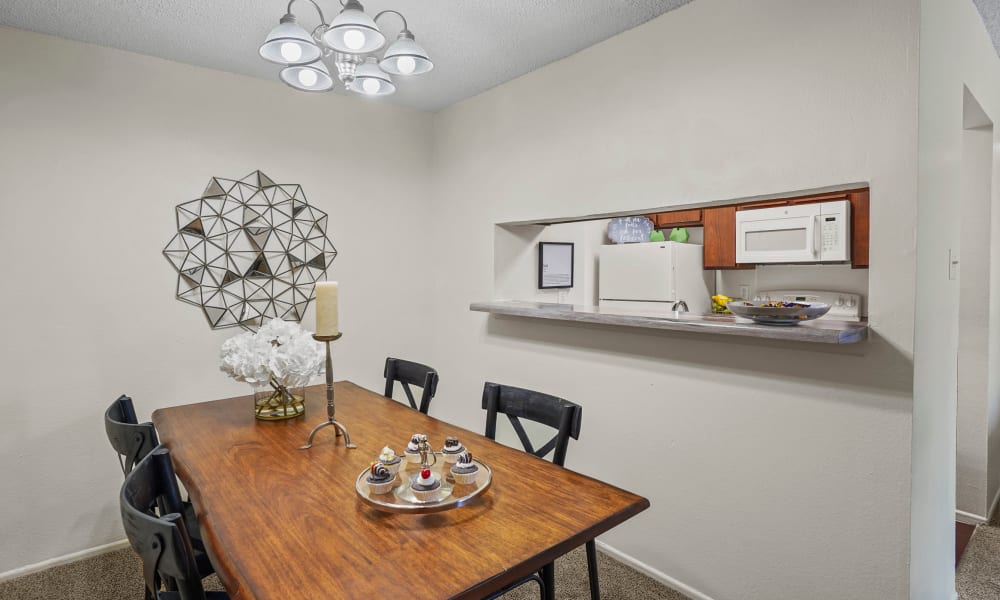 Dining room at The Chimneys Apartments in El Paso, Texas