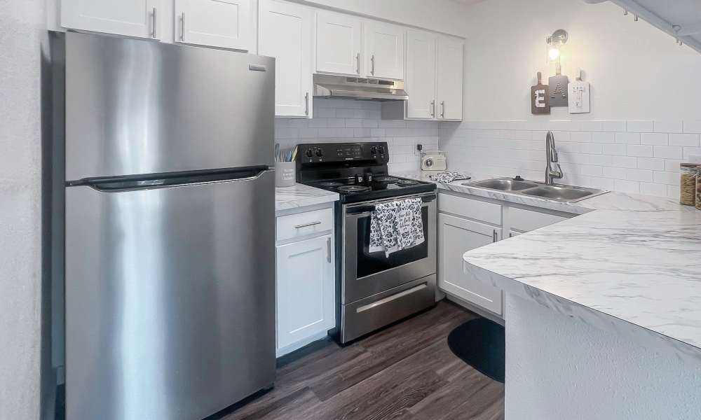 Kitchen with stainless steel appliances at Quail Ridge in Oklahoma City, Oklahoma