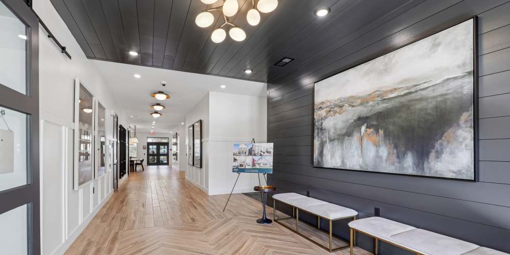 homes for rent near me Kitchen with stainless steel appliances large island at Hamlet Falling Creek in Midlothian, Virginia