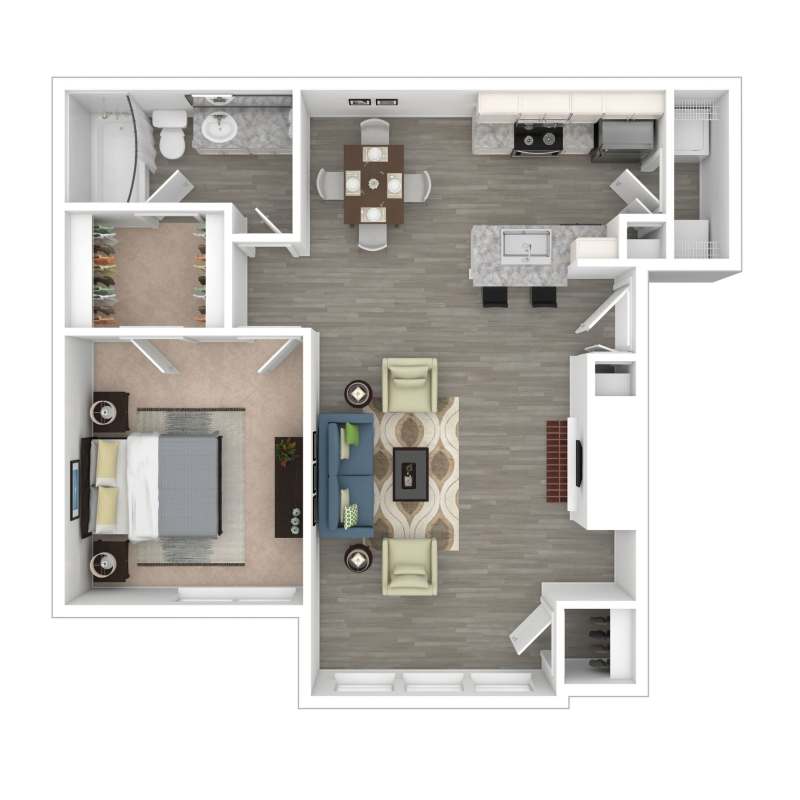 3D Floor Plan - 1x1L Upgrade