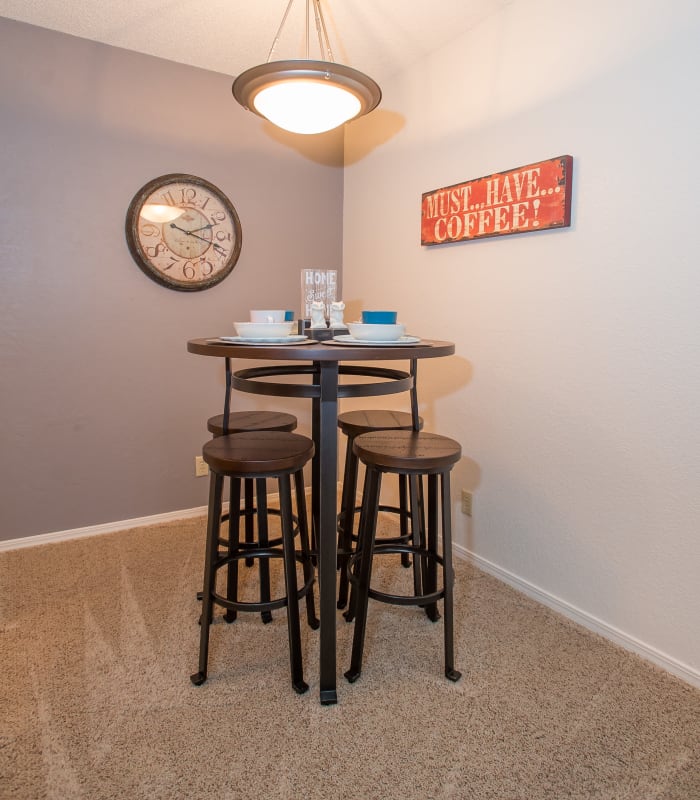 Dining area at Tammaron Village Apartments in Oklahoma City, Oklahoma