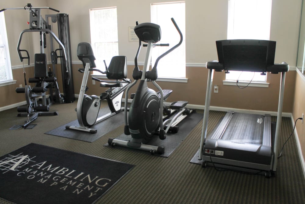 The fitness center at Magnolia Heights in Covington, Georgia