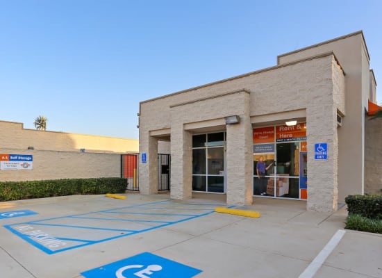 Front entry to A-1 Self Storage in Huntington Beach, California