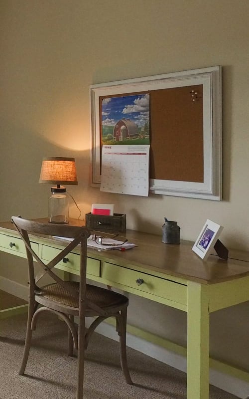 Resident apartment desk area at The Pillars of Mankato in Mankato, Minnesota