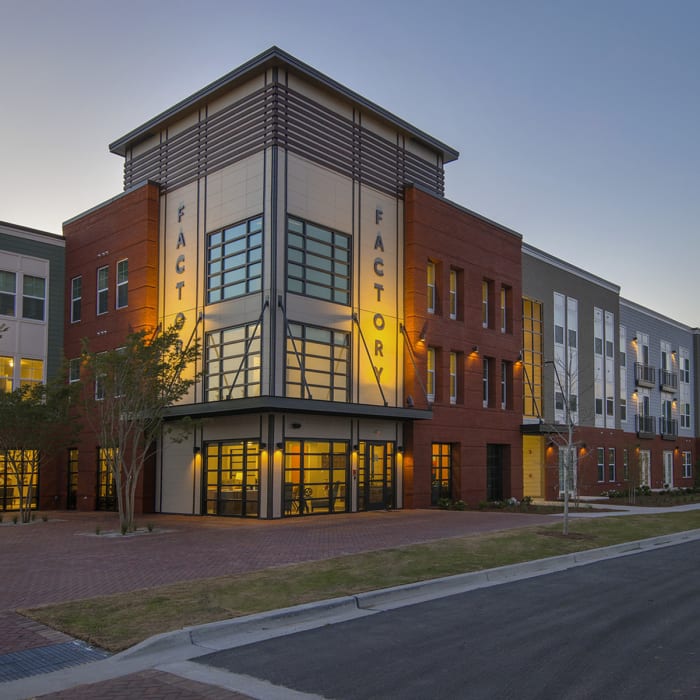 Private balconies at Factory at Park Circle in North Charleston, South Carolina