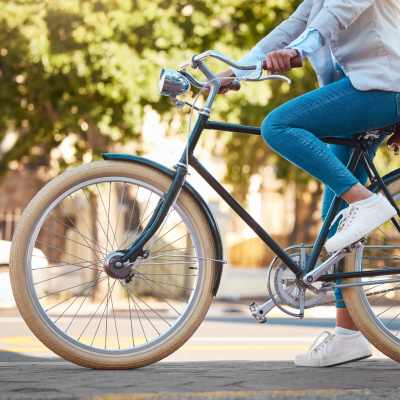 Resident cycling near City Limits Apartments in Columbia, Tennessee