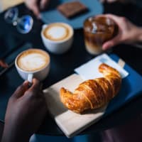 Coffee and croissants at Holbrook Apartment Homes in Dallas, Texas