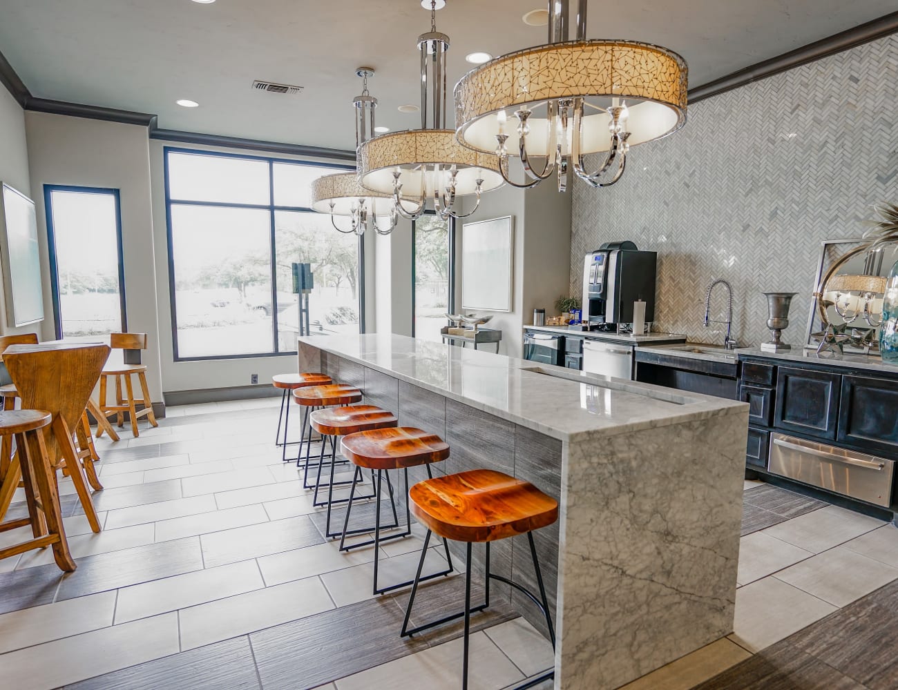 Open-concept layout with hardwood floors at Beck at Wells Branch in Austin, Texas