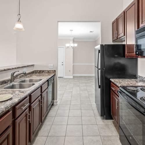 Spacious kitchen at Avalon At Sweeten Creek in Arden, North Carolina