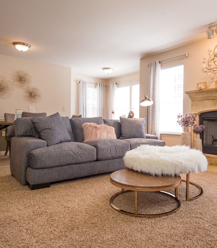 Spacious living room at Fountain Lake in Edmond, Oklahoma