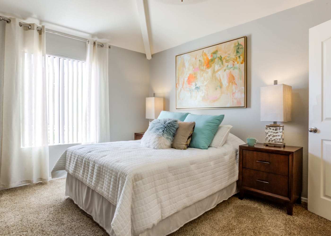 A view of the bedroom at CentrePoint Apartments