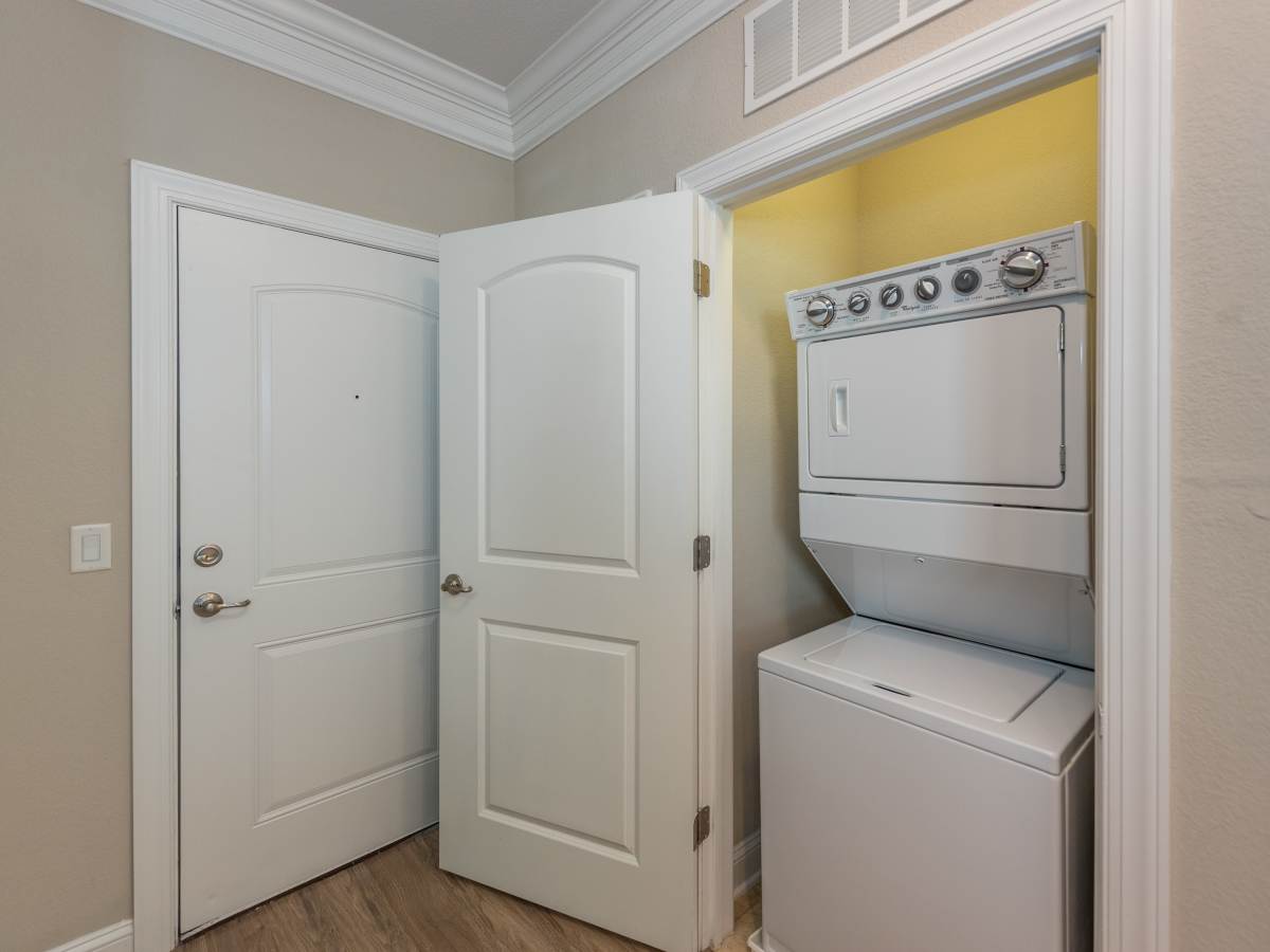 In-home washer and dryer at Red Knot at Edinburgh in Chesapeake, Virginia.