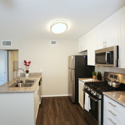 Kitchen area of a model home at Avery at Moorpark in Moorpark, California