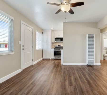 Model living room at Bon Aire Apartment Homes in Castro Valley, California