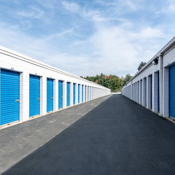 Drive-up storage units at StorQuest Self Storage in Diamond Bar, California
