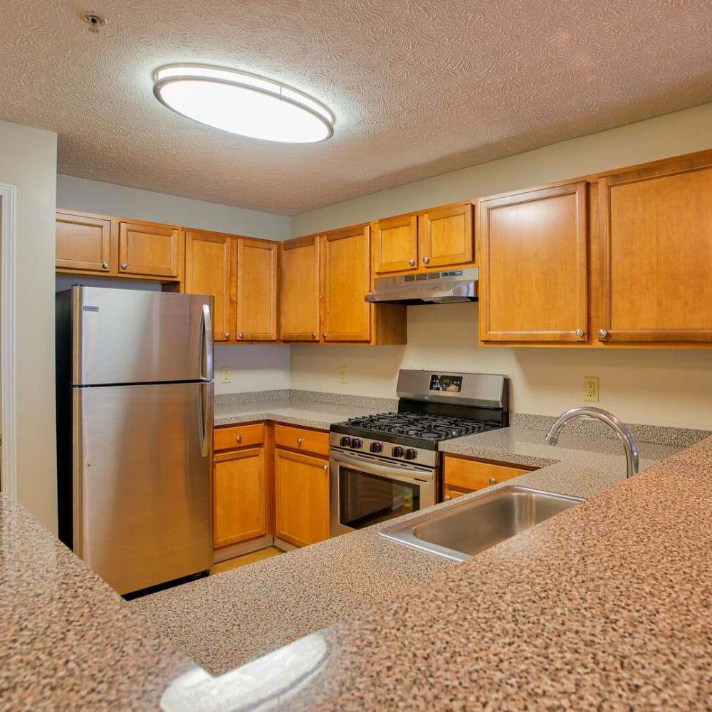 Upgraded kitchen at Hampton Knoll, Akron, Ohio